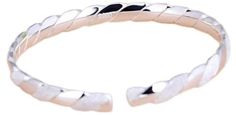 Armband Damen Silber,Elegantes Silbernes Armband Für Frauen 925 Silber Kreativ Matt Twist Kreuzstreifen Silber Armreif Silber Freundschaftsarmbänder Beste Freundin Geschenk Für Weihnachten Geburt
