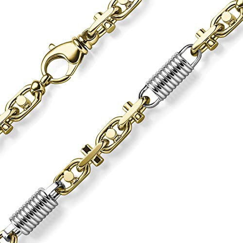 8,5mm Monte Carlo Armband aus 585 Gold Gelbgold Weißgold massiv bicolor 22cm