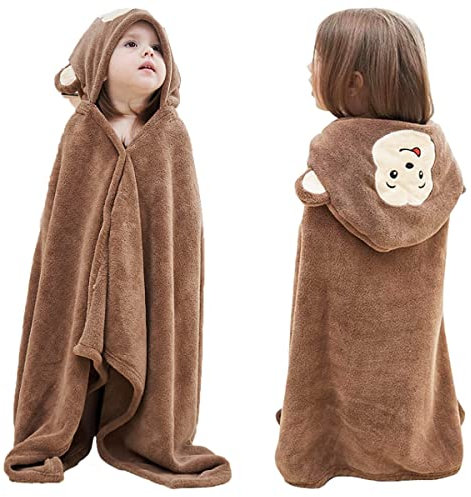 Fayscingo Baby Badetuch mit Kapuze Kinder Decke mit Kapuze für Kleinkinder Dickes Saugfähiges Großes Schwimmen Duschponcho Handtuch für Jungen Mädchen