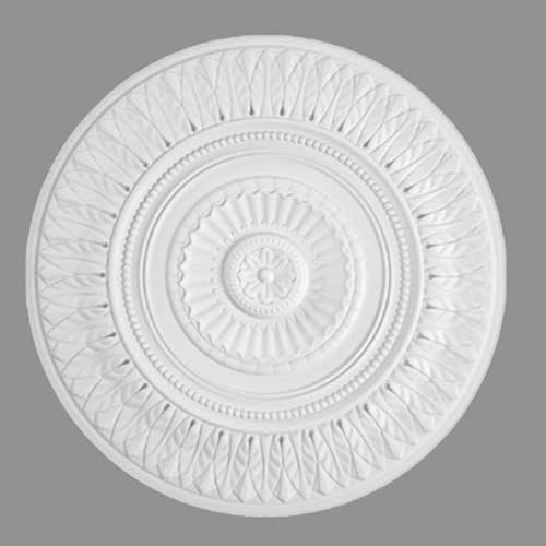 PROVISTON | Stuckrosette | Polystyrol | Durchmesser 640 mm | Weiß | Hochwertig | Stabil | Einfache Montage | Deckenrosette | Wandgestaltung