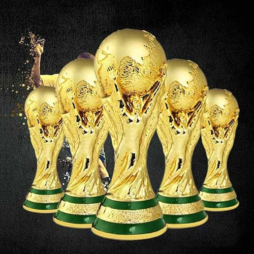 DAIVARNING Trophée d'or de Football Trophée de Coupe du Monde Réplique de Coupe du Monde Collection de Souvenirs de Décorations pour Maison Bureau Cadeaux pour Fans (27cm)