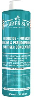 Barber Side London Disinfectant Solution for Salon Jars, Medical, Athletics-Girmicide Solution 500ml (Turquoise)