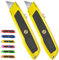 Artcut 2 Pezzi Taglierino Professionale, Retrattile Taglierino, Taglierino Piccolo, Taglierini, Cutter, Coltello da Lavoro, Taglierini Professionali, Taglierino per Casa, Ufficio, Giallo