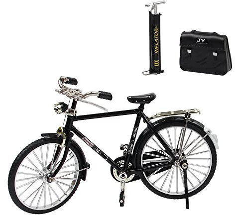 Kitchnexus Fahrrad Modell Miniatur Deko Finger, Geschenk zum Geburtstag, für Kind, im Büro, Wohnzimmer, Tischdeko, Schwarz(19.5×11.6cm