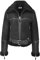 DR228 Damen Retro Schaffell Lederjacke Kurz Schwarz, Schwarz, 40