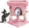 Yaheetech Cat Tree Cat Condo Furniture, Cat Tower with Spacious Condo Oversize Padded Platform Replaceable Hanging Ball Pet House for Indoor Kittens