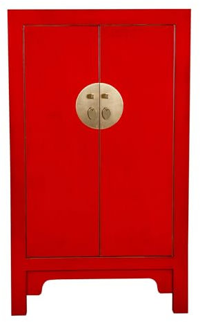 Fine Asianliving Chinesischer Schrank Lucky Rot - Orientique Kollektion B70xT40xH120cm China Chinesischer Schrank Chinesischer Hochzeitsschrank Orientalische Möbel Asiatische