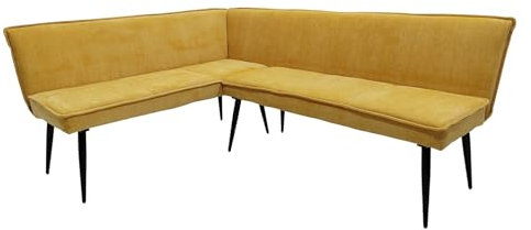 HTI living Eckbank 154 x 195 cm Mesilla Gelb kurzer Schenkel Links Sitzbank Polsterbank