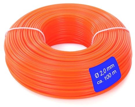 LaGreen Hilo desbrozadora de nylon - Hilo de desbroce redondo adecuado para cortar césped, bordes de césped y malas hierbas (2,0 mm x 100 m)