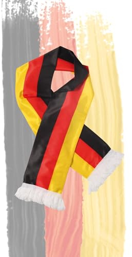 Fanschal Deutschland mit Flagge 15 cm lang - Fanartikel mit Taschen Schal | schnell heizend, Keramik, Überhitzungsschutz, Kippsicherung, Büro, Zuhause, Winter, kompakt