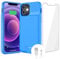 tailasi Battery Case for iPhone 12/12 Pro 7000mAh Charger Cases Ultra-Slim Rechargeable Extended Battery Pack Travel Power for iPhone 12/12 Pro Charging Case-6.1inch Blue
