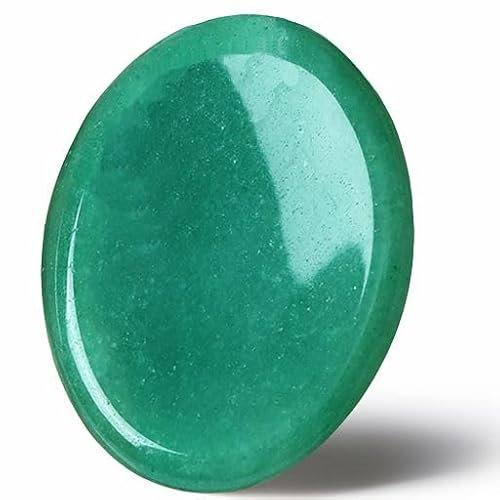 GUJOXILA Grüner Aventurin Kristalle Steine Heilsteine Edelsteine Sorgensteine Daumen Heilkristalle Poliert Kristall Stein Oval Palmstein Spirituelle Meditation Stress Abbauen Meditation