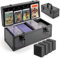 MewVeer Scatola Porta Top Loader, Valigetta Carte Gradate con Lucchetti a Chiave, Trading Card Holder Box per 300+ Top Loaders, 76 One Touch (35pt), 48 PSA/GMA, 43 CSG, 41 SGC, 36 HGA