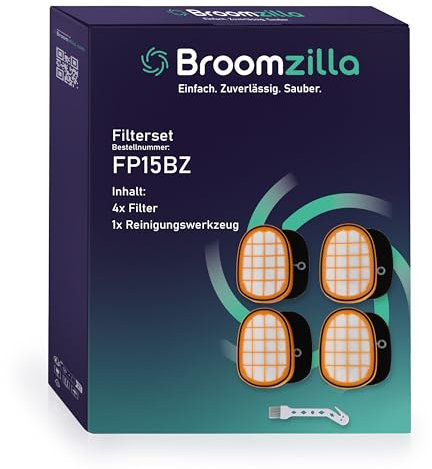 Broomzilla 4 Stück Filter für Philips SpeedPro Max Aqua Akkusauger FC6812 FC6813 FC6822 FC6823 FC68261 FC6901-FC6904 XC7042/01 XC8045/01 XC8147/01 Ersatzfilter für FC5005/01