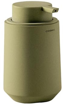 COSMIC Saona Dispensador de Jabón para Baño de Diseño Elegante Fabricado en Resina. Dosificador de Encimera para Aseo y Cocina de Tacto Suave. Accesorio Recargable de 350 ml en Color Olive