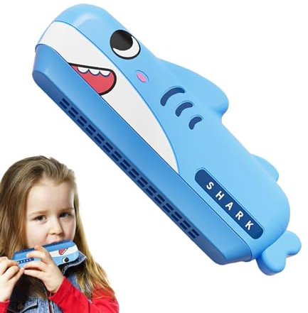 Harmonica for Adults, Harmonicas for Adults, Beginners - Small Shark-Shaped Cartoon Harmonica for Children, Washable Educational Multifunctional Tool for Preschool Educational Games
