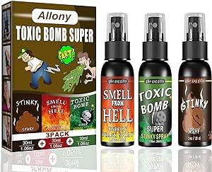 Allony 3 PaquetesFart Spray, Spray Fetido, Spray Apestoso de Broma, Herramienta Divertida para y Adultos, Mal Olor Extremadamente Duradero - Olor a Caca