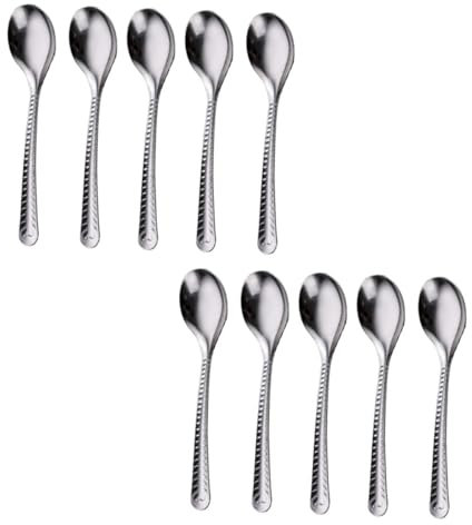 COLLBATH Suppenlöffel aus Edelstahl 20 Stück Silberfarbene Multifunktionslöffel mit Langem Stiel Klassische Einfache Küchenbesteck für Esstisch und Küche