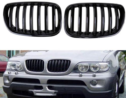 LzDDD Front Kühlergrille für BMW E53 X5 2004 2005 2006,Front Motorhaube Kühlergrill Wasserdichtigkeit Karosserie-Zubehör.
