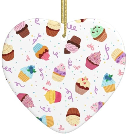 Delicious Cupcakes Weihnachten Keramik Liebe Anhänger Weihnachten Ornament Hängender Baumschmuck