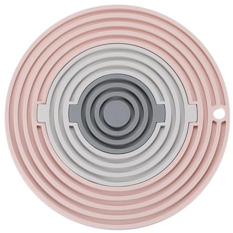 QUARKZMAN Silicone Microonde Tappetino 8 Resistente Calore Multiuso Calore Sottopentola Sicuro Sottopentola Presine Protezione Antischizzi Ispessito (Rosa Grigio Chiaro Grigio Scuro)