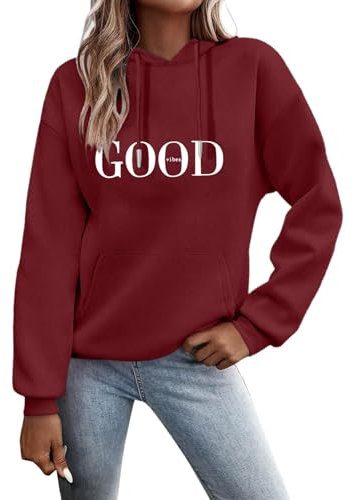 Pullover Damen Sweatshirt Pulli Langarm T-Shirt Rundhals Ausschnitt Lose Bluse Langarmshirts Hemd Pullover Sweatshirt Oberteil Tops Shirts Kuschelpullover Damen Weihnachts Pullover Damen Gutschein