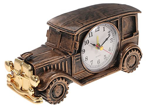 Cabilock Retro-wecker Auto-skulptur-Uhr Dekorative Haushaltsuhr Sammeluhr Für Schreibtisch Büro Zuhause Uhrornament Modernes Design