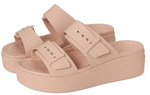 Crocs Damen Brooklyn Buckle Low Wedge Sandal, Pink Caramel, 37/38 EU