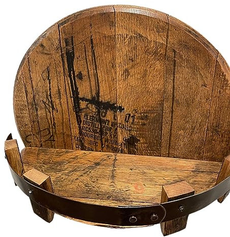 xbiez Bourbon Whiskey-Fässer-Regal, rund, Vintage-Weinregal für Wand, Herren, tolles Geschenk zum Einzug, Geschenk für Whisky-Sammlungs-Liebhaber