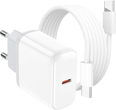 Cargador iPhone 16, Carga Rapida iPad Cargador USB C 20W Enchufe con 2M Tipo C Cable para iPhone 16/16 Pro/16 Plus/15/15 Pro/15 Plus/15 Pro MAX/iPad Pro/Air/Mini Samsung Carregador Rapido Adaptador