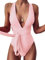 MUMZUGI Costumi da Bagno Donna Interi Tankini retrò Bikini Vita Alta Push Up Beachwear Floreale, Rosa M