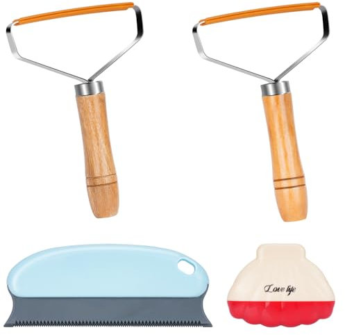 RiuCrepian 4PCS Fusselrasierer Tierhaarentferner,Tragbar Fusselrolle Wiederverwendbar Waschbarer,magische pfoten bürste fusselentferner Kleidung,teppich bürste für Tierhaare Kleidung Sofas Haare Staub