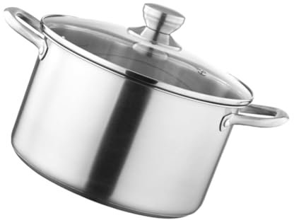 Olla De Sopa De Acero Inoxidable Ollas De Acero Inoxidable Utensilios De Cocina Sopera Con Tapa De Pasta De De Caldo Estofado Silver Vidrio Genérico