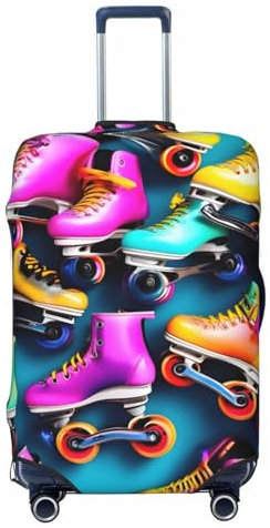 axzttupy Bunte Rollen Druck große Koffer Tasche passend für fast jedes Gepäck personalisierte Reisegepäck schützer, Schwarz, M, sc schwarz, M