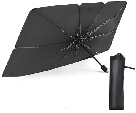 Parasol de Coche Delantero Plegable - Paraguas Cubierta de Parabrisas con Sombrilla Resistente a Los Rayos UV para Mayoría de Coches - 140×80cm