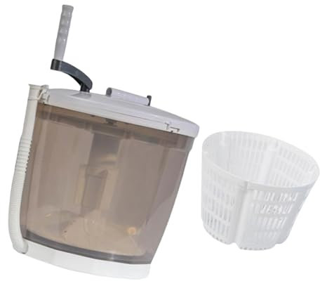 Lavadora manual portátil y secadora giratoria, lavadora con manivela para camping, viajes, apartamentos, lavadora portátil