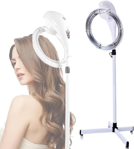 MAIMAILE Secador De Pelo De Pie De 950 W, Multifuncional, con Calefacción Giratoria De 360°, Procesador De Color Profesional Giratorio para Peluquería, con Control De Temperatura Y Temporización