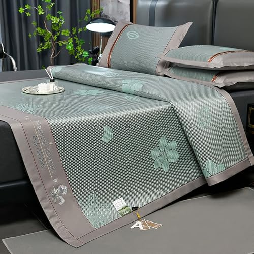 HYQOUKLR Tapis de Couchage en Bambou, Matelas Pliable, Matelas de Couchage en Bambou avec taie d'oreiller Multicolore 90-200 cm, Lot de 2(Color D,200cm)