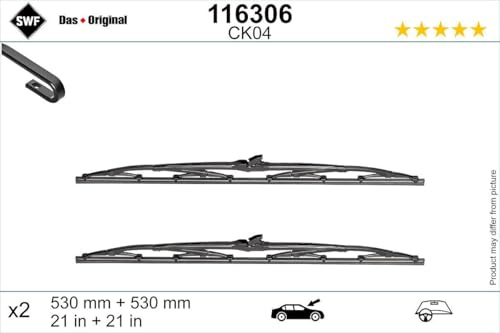 SWF Das Original Set mit 2 konventionellen Wischerblättern CK04 - Vorne - 530 mm / 530 mm - 116306