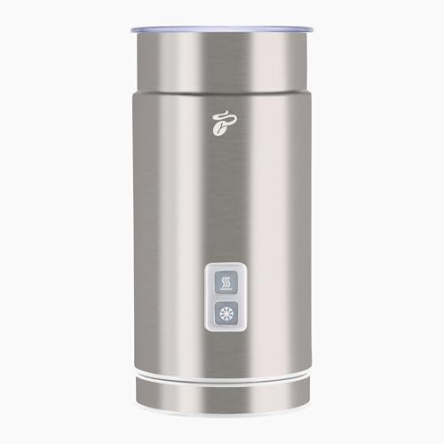 Tchibo Elektrischer Milchaufschäumer, Antihaftbeschichtung, warmer und kalter Milchschaum, 130 ml Fassungsvermögen, für Latte Macchiato, Cappuccino und Kakao, Edelstahlgehäuse rostfrei