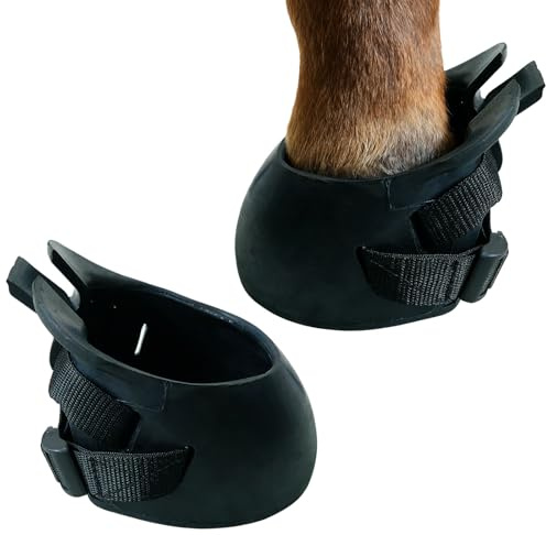 Gummistiefel Pferdehufe, Hufbock Rutschfeste Hufschuhe für Pferde Reitsportschuhe Strahlfäule Pferd Schwarz (L)