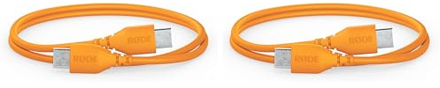 RØDE SC22 USB-C zu USB-C Kabel (30 cm, Orange) (Packung mit 2)