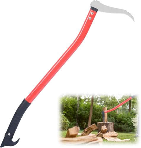 ohbien Sappie Handsappie mit Alustiel 72 cm, Handsappel | mit Gezahnter Schneide entfernen von Ästen und Spalten von Holz, Rot