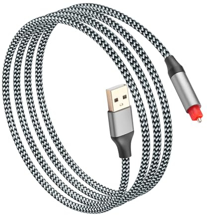 CERRXIAN Câble audio optique USB A vers 5FT, câble convertisseur numérique unidirectionnel de type A vers SPDIF, convertisseur audio unidirectionnel du signal audio de USB vers SPDIF UNIQUEMENT