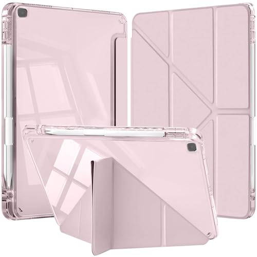 YeaQuelior Hülle für Galaxy Tab S6 Lite 10.4 2024 2022 2020, Rosa | (SM-P620/P625/P613/P619/P615/P610) mit Stifthalter, Schutzhülle mit Klare Transparenter Rückseite, Auto Schlafen/Wachen