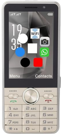 ciciglow Unlocked Senior Cell Phone,Big Button Dual SIM Senior Phone,Large Keys Mobile with 3.5 Inch Color Touch Screen for Users of All Ages (Gold)
