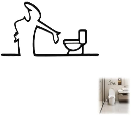 JOVYTH Stickers WC Humoristiques 15.8x8.2 cm, Autocollants Toilettes Autoadhésifs pour Intérieur et Extérieur, Plaque de Propreté avec Décoration Salle de Bain,Pancarte WC pour Restaurant,Bureau,École