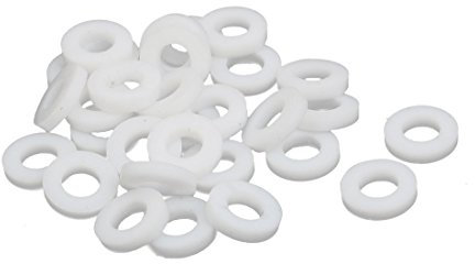 sourcing map 30St PTFE Flache Unterlegscheiben Dichtung 10mm AD 5mm ID 2mm Dicke Weiß