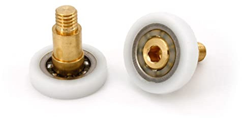 Cuscinetti Box Doccia VR - Kit 2 Pezzi Rotelle a Sfera di Ricambio in Acciaio per Ante Doccia a Scorrimento Cuscinetto 22x4.7x22 M6 profilo Tondo