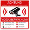 7 x Aufkleber Videoüberwachung (10 x 10 cm) - Sticker für mehr Sicherheit - Rückseite Geschlitzt - Achtung Videoüberwachung - Warnhinweis - Videoüberwachung Aufkleber Mehrsprachig (10x10cm)